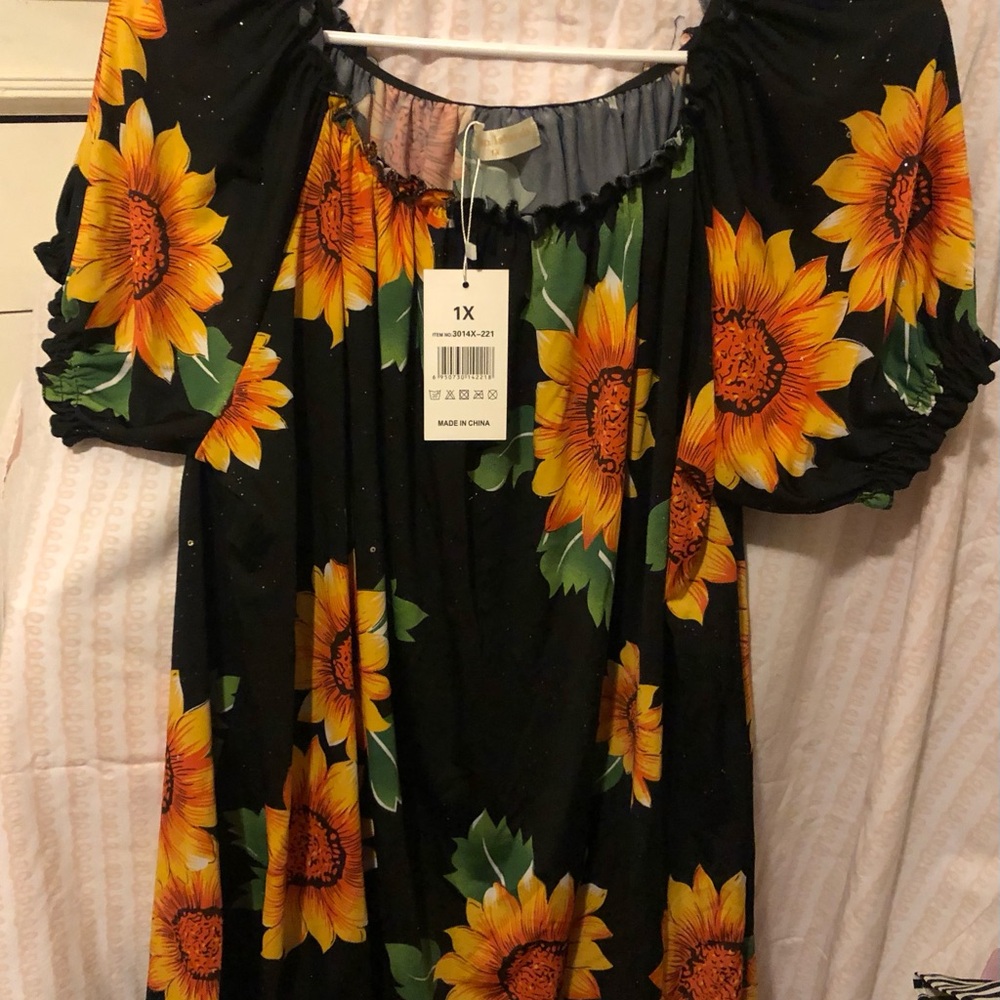 & Other Stories Black Sunflower Blouse